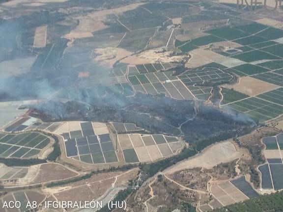 Investigan a un hombre por provocar el incendio de Gibraleón lanzando una colilla