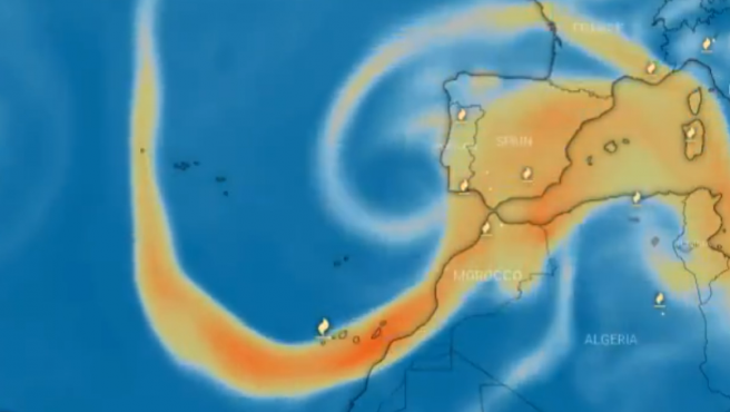La nube de dióxido de azufre del volcán de La Palma alcanzará toda la provincia