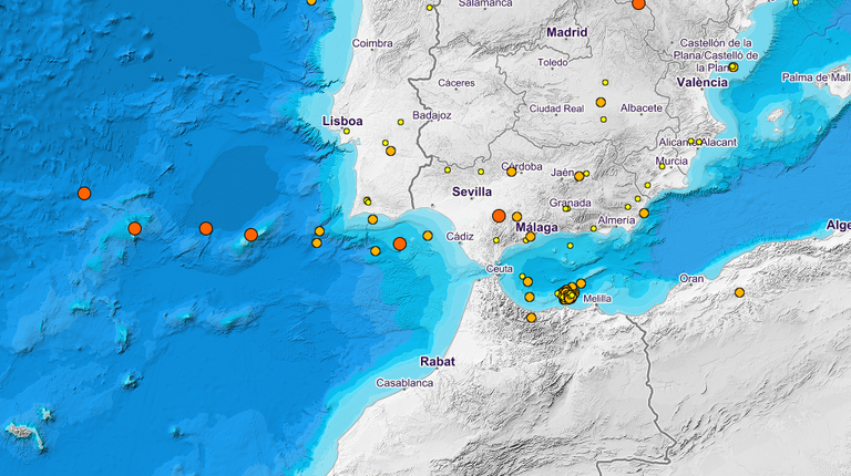 Diez terremotos en nueve días frente a Huelva 'reactivan' las placas africana y euroasiática