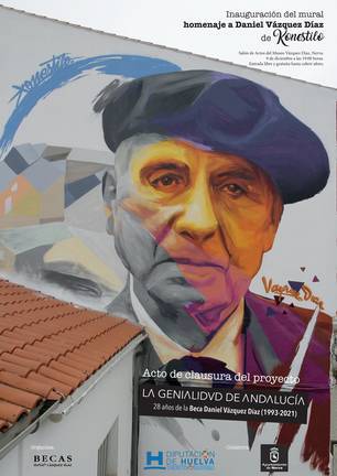 Un gran mural homenajea al artista Daniel Vázquez Díaz junto al museo homónimo